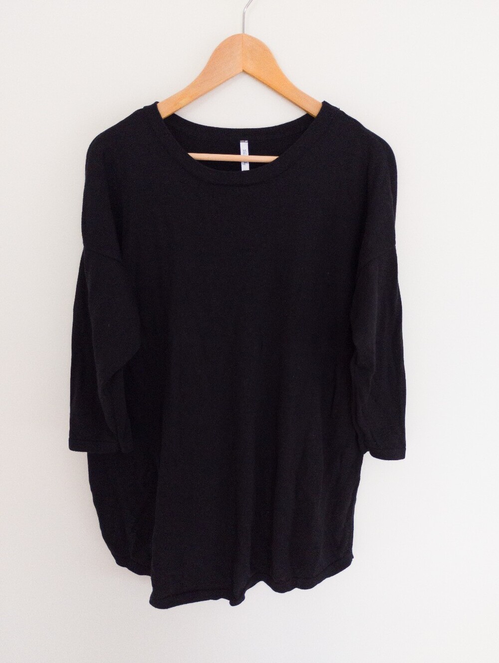 Blue Sky Clothing Co Tina Bamboo Cotton Knit Sweater Top Black XL Tunic